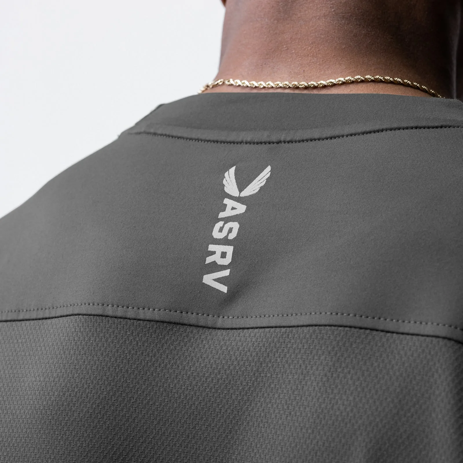 0715. Core Mesh Oversized Tee - Space Grey