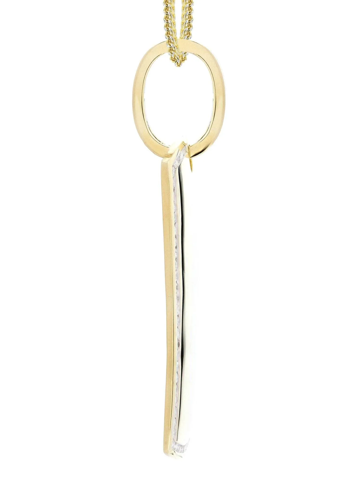 10K Yellow Gold Dog Tag Diamond Necklace  | 1.47 Carats