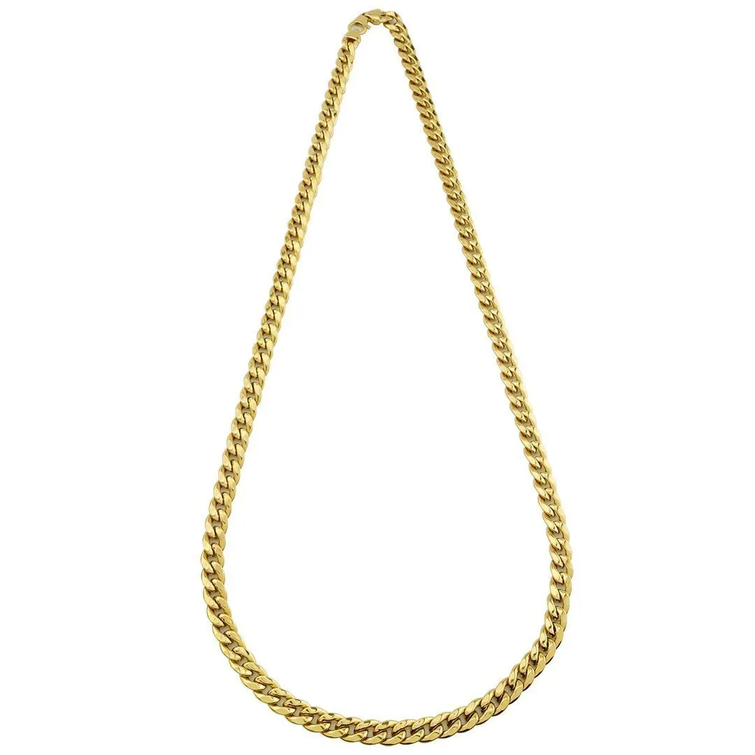 10k Yellow Gold Hollow Cuban Link Chain 10 mm