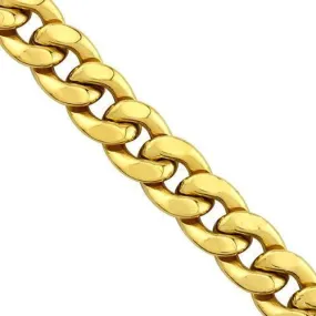 10k Yellow Gold Hollow Cuban Link Chain 10 mm