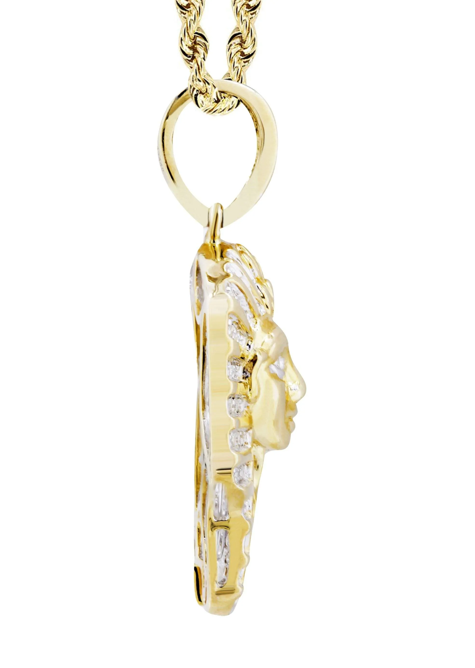 10K Yellow Gold Pharaoh Diamond Necklace  | 0.25 Carats
