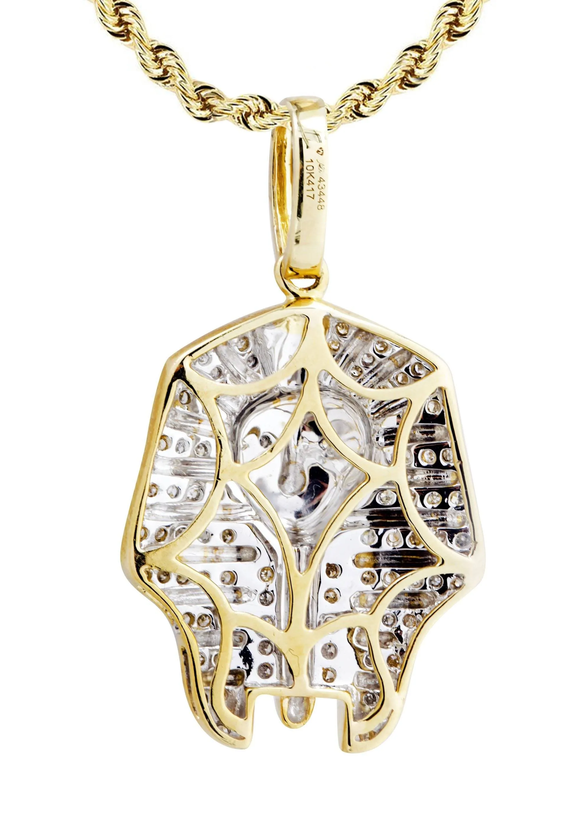 10K Yellow Gold Pharaoh Diamond Necklace  | 0.25 Carats