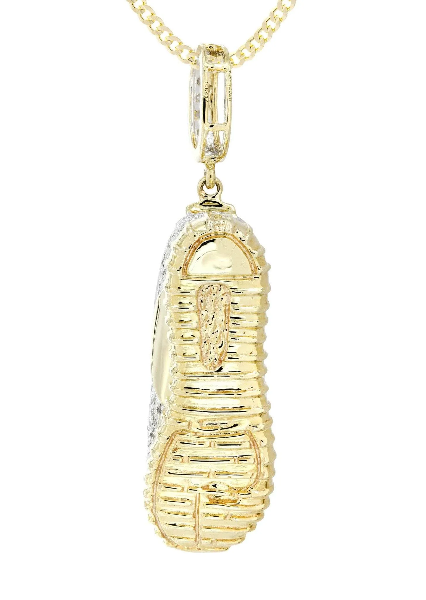 10K Yellow Gold Sneaker Diamond Necklace  | 1.13 Carats