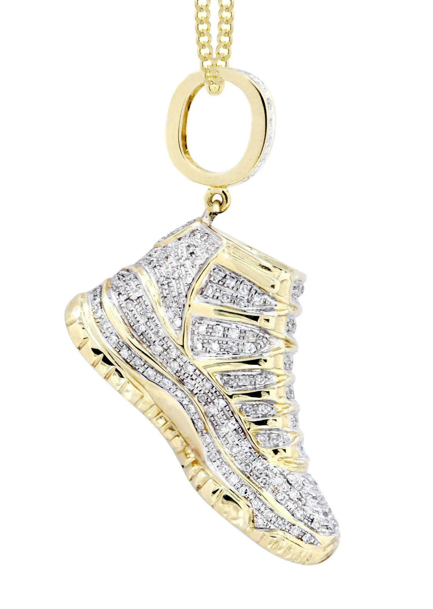 10K Yellow Gold Sneaker Diamond Necklace  | 1.16 Carats