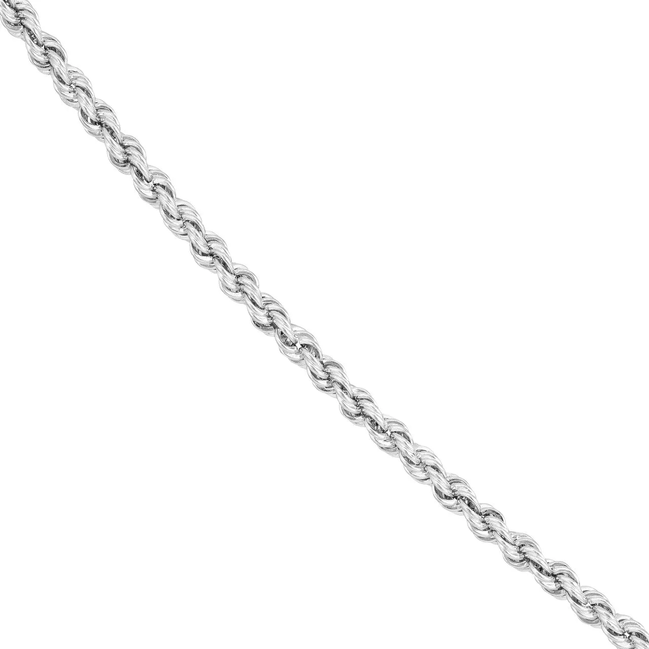14K Gold 2.3mm Light Rope Chain Necklace with Lobster Lock - Hollow