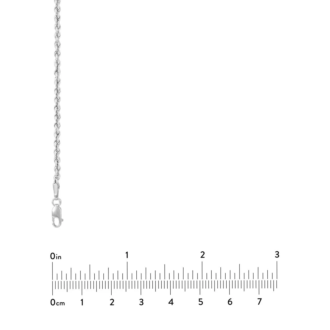 14K Gold 2.3mm Light Rope Chain Necklace with Lobster Lock - Hollow