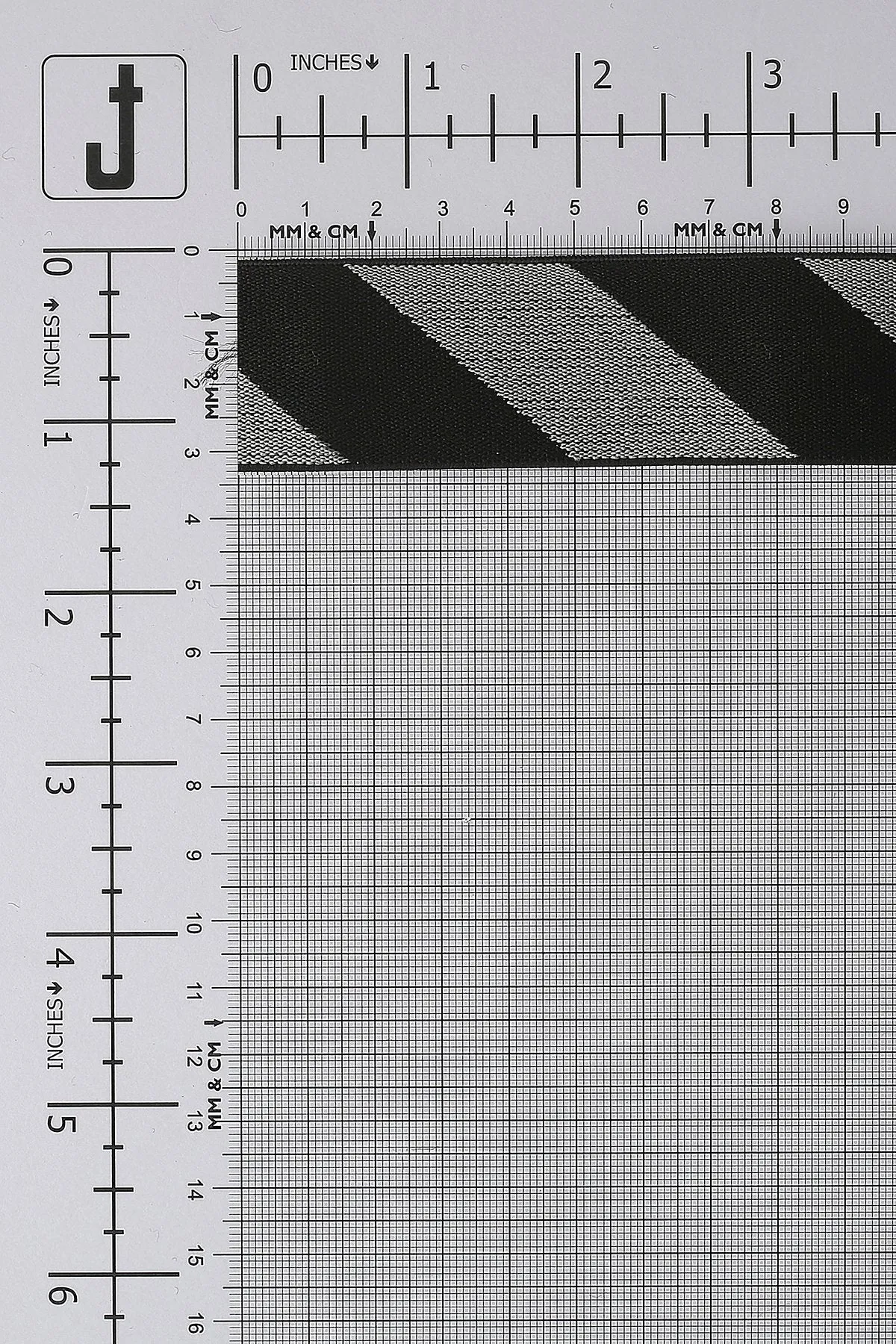 30mm Wide Twill Stripe Black & Grey Soft Stretch Elastic