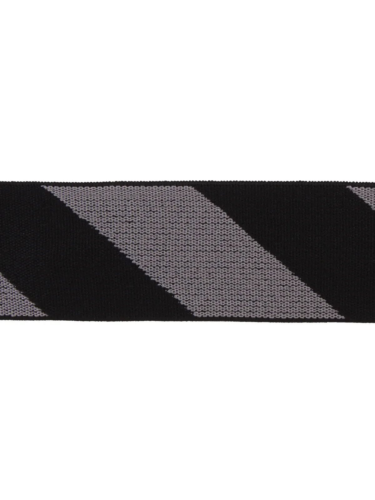 30mm Wide Twill Stripe Black & Grey Soft Stretch Elastic