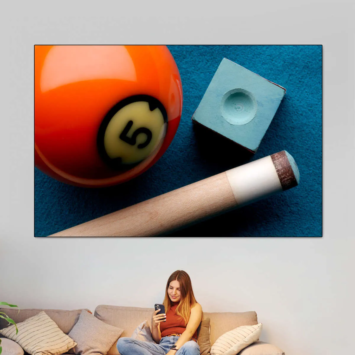 5 Ball And Cue Stick Wall Art