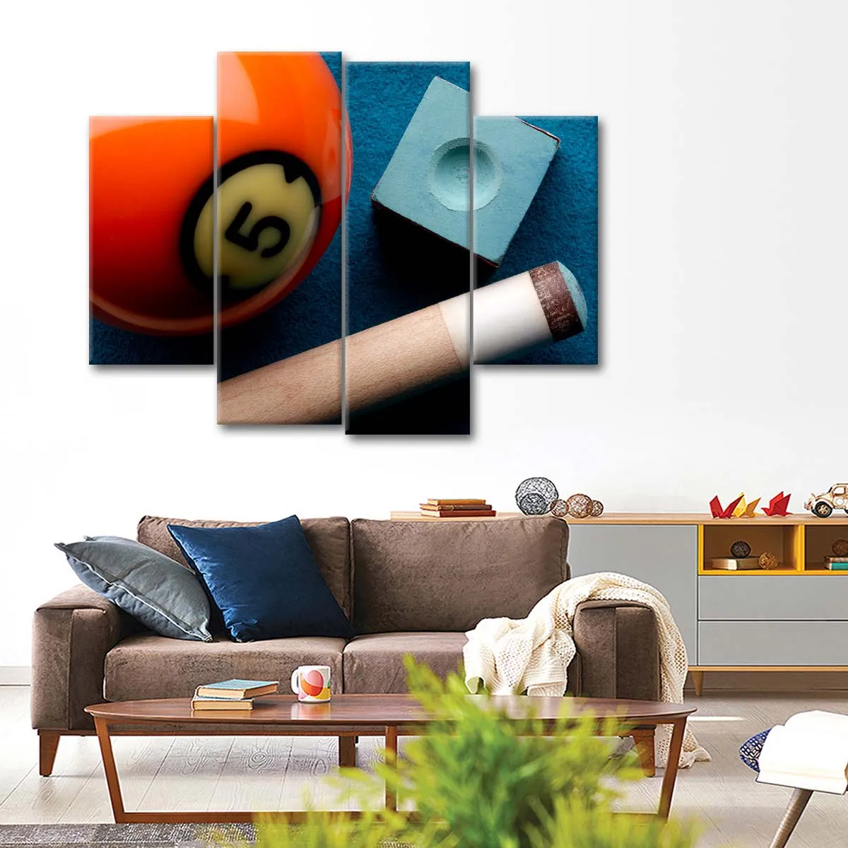 5 Ball And Cue Stick Wall Art