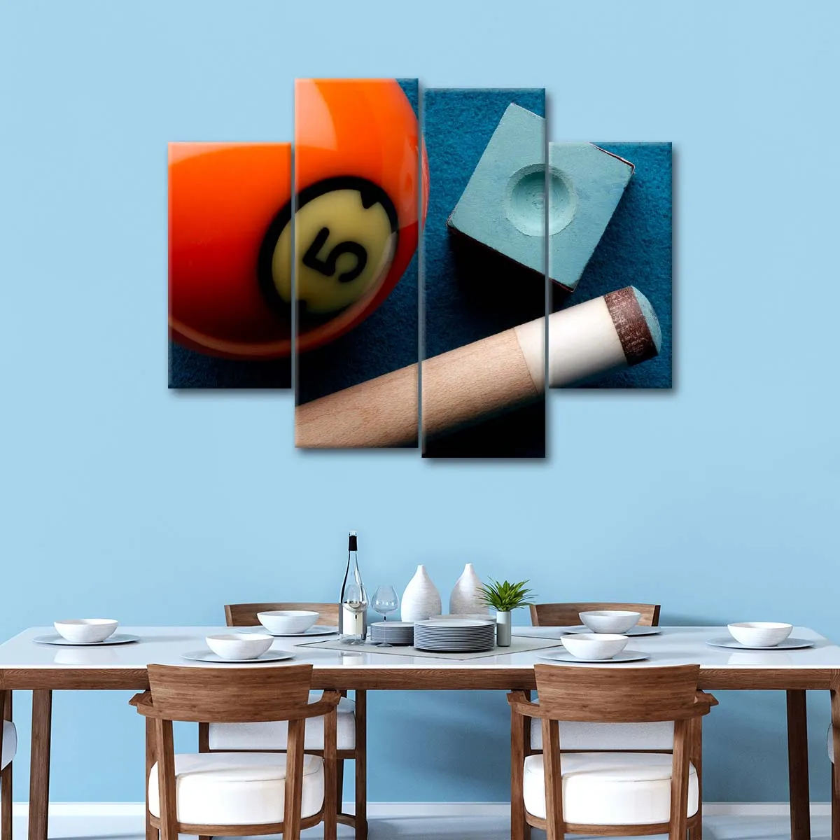 5 Ball And Cue Stick Wall Art