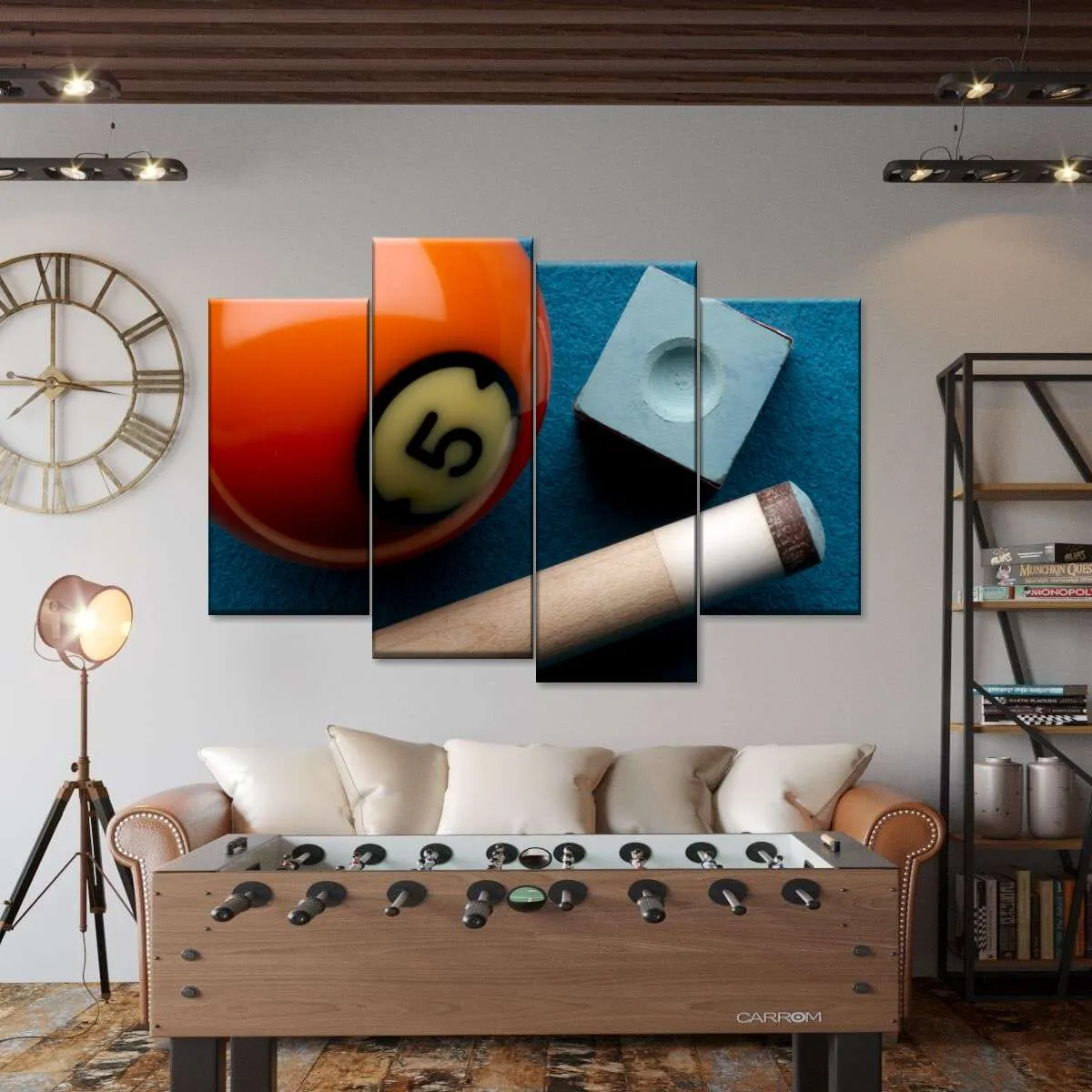 5 Ball And Cue Stick Wall Art