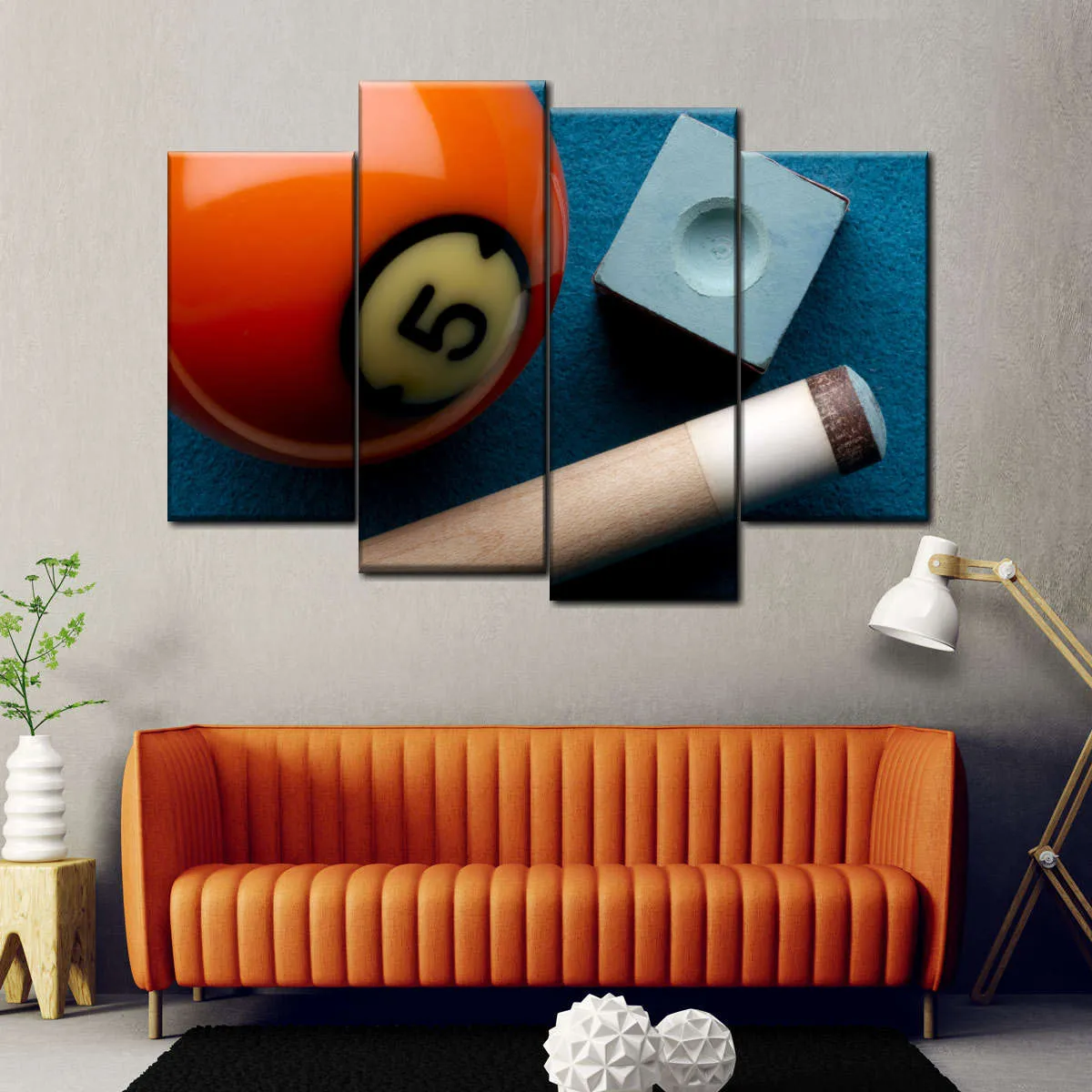 5 Ball And Cue Stick Wall Art