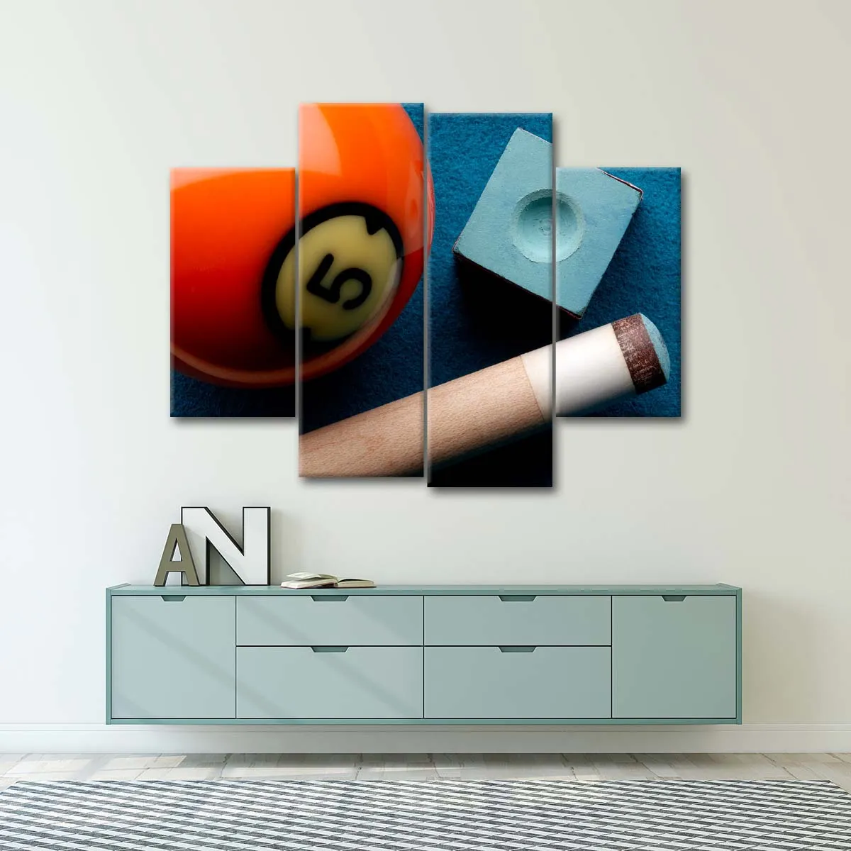 5 Ball And Cue Stick Wall Art