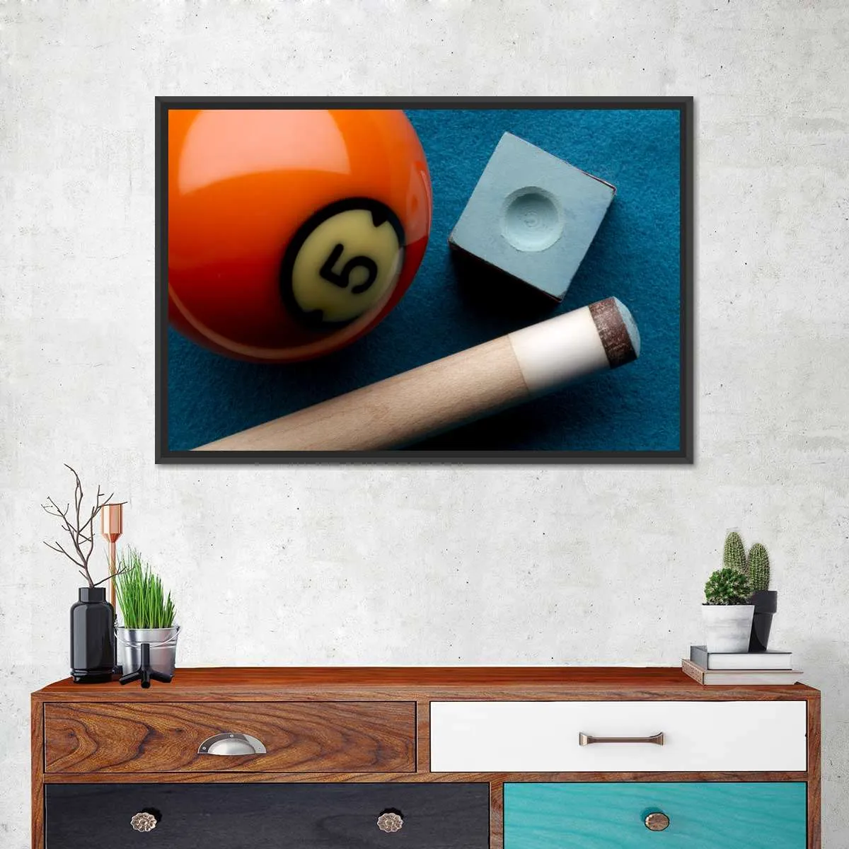 5 Ball And Cue Stick Wall Art