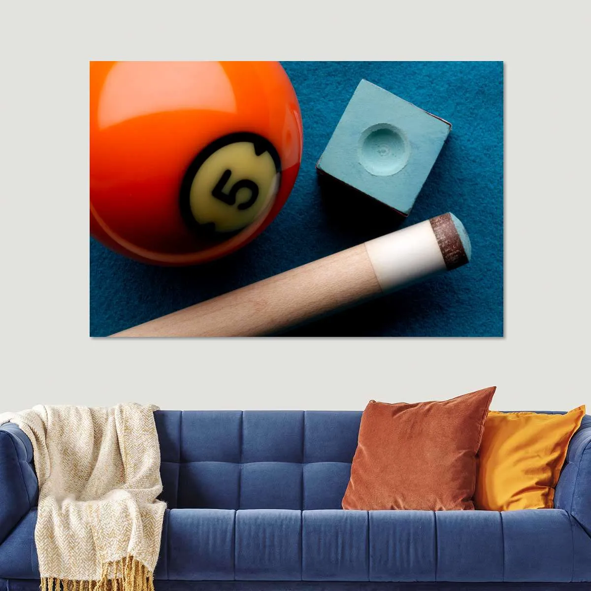5 Ball And Cue Stick Wall Art
