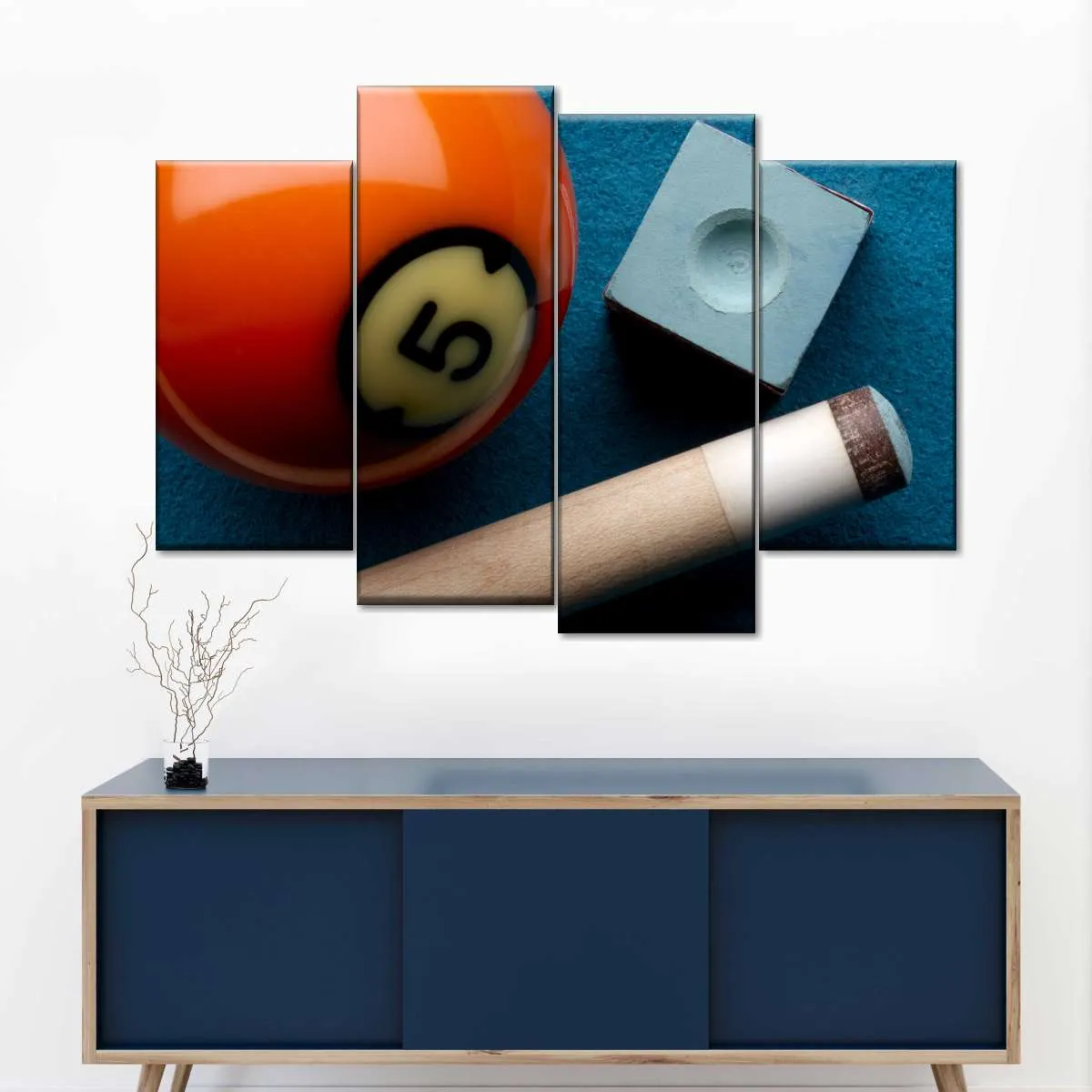 5 Ball And Cue Stick Wall Art