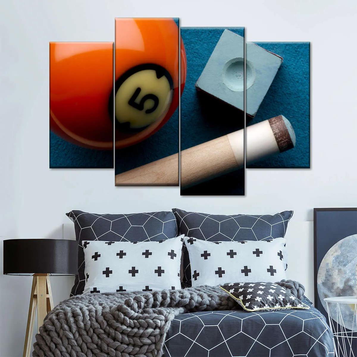5 Ball And Cue Stick Wall Art