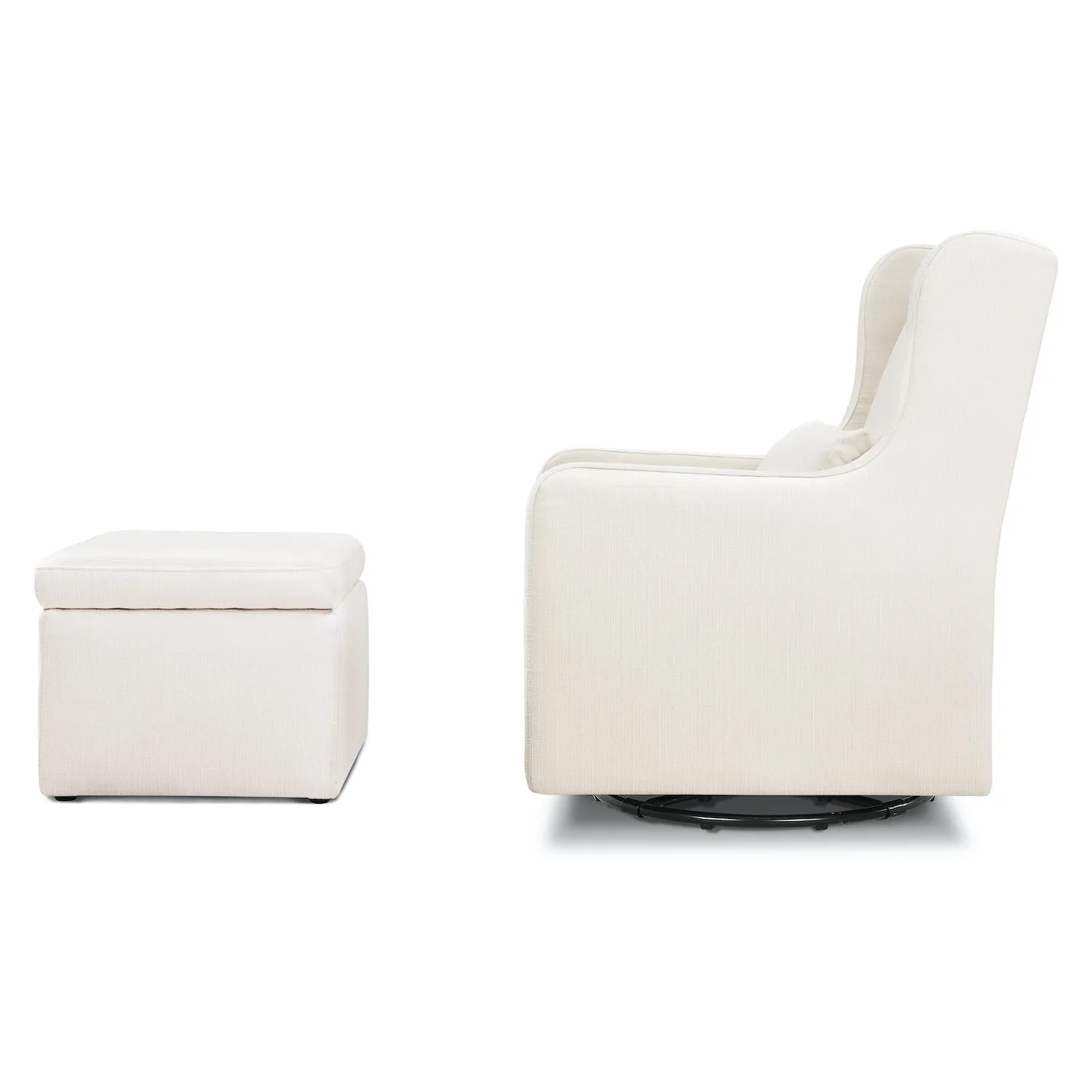 Adrian Swivel Glider with Storage Ottoman in Water Repellent   Stain Resistant Fabric