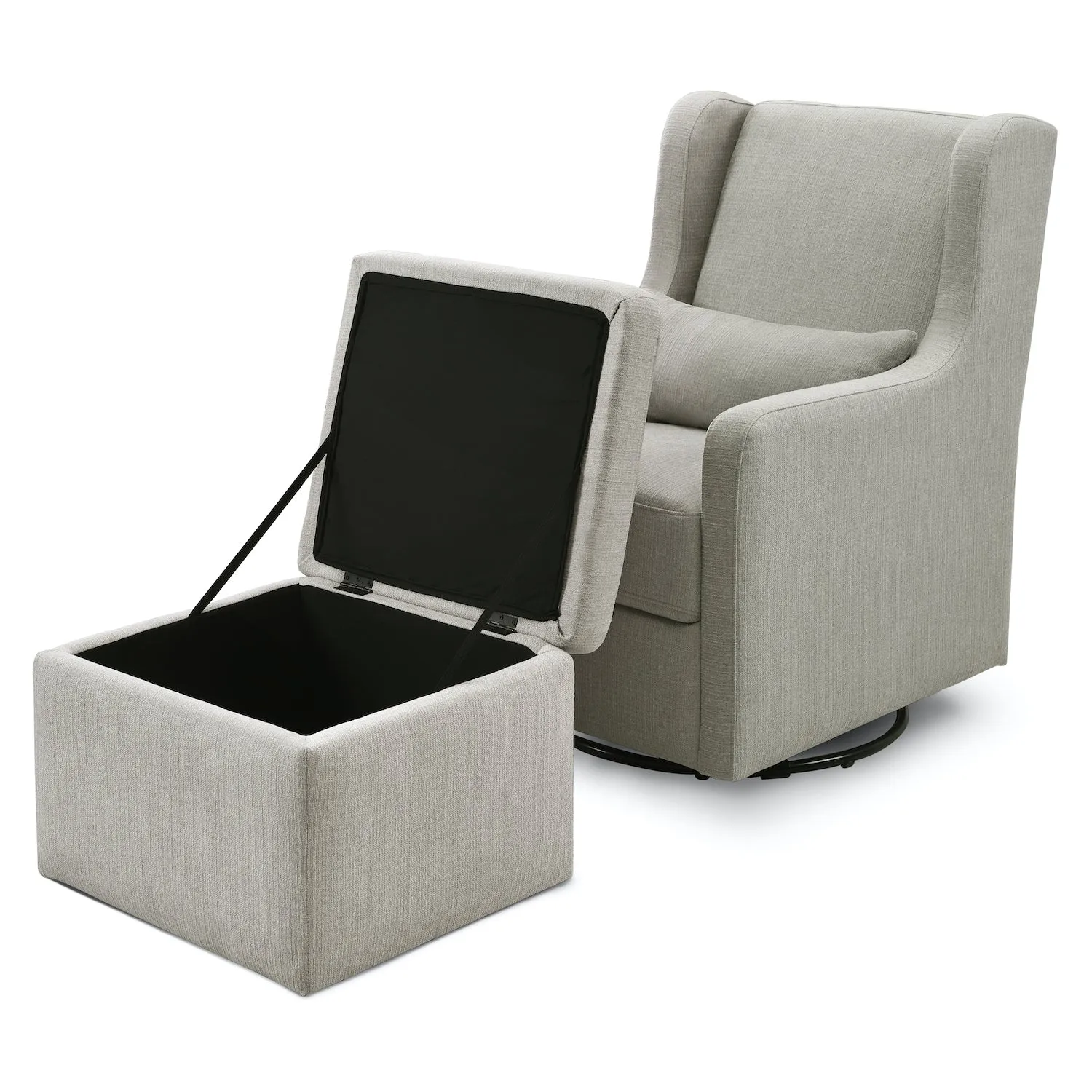 Adrian Swivel Glider with Storage Ottoman in Water Repellent   Stain Resistant Fabric
