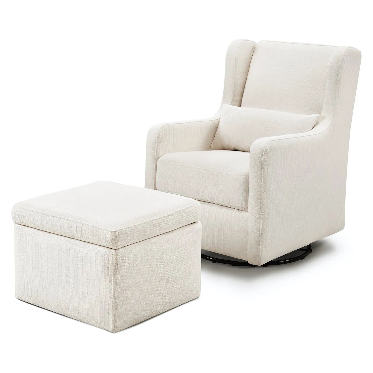 Adrian Swivel Glider with Storage Ottoman in Water Repellent   Stain Resistant Fabric