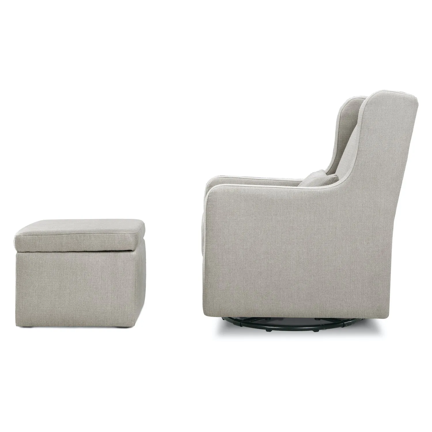 Adrian Swivel Glider with Storage Ottoman in Water Repellent   Stain Resistant Fabric
