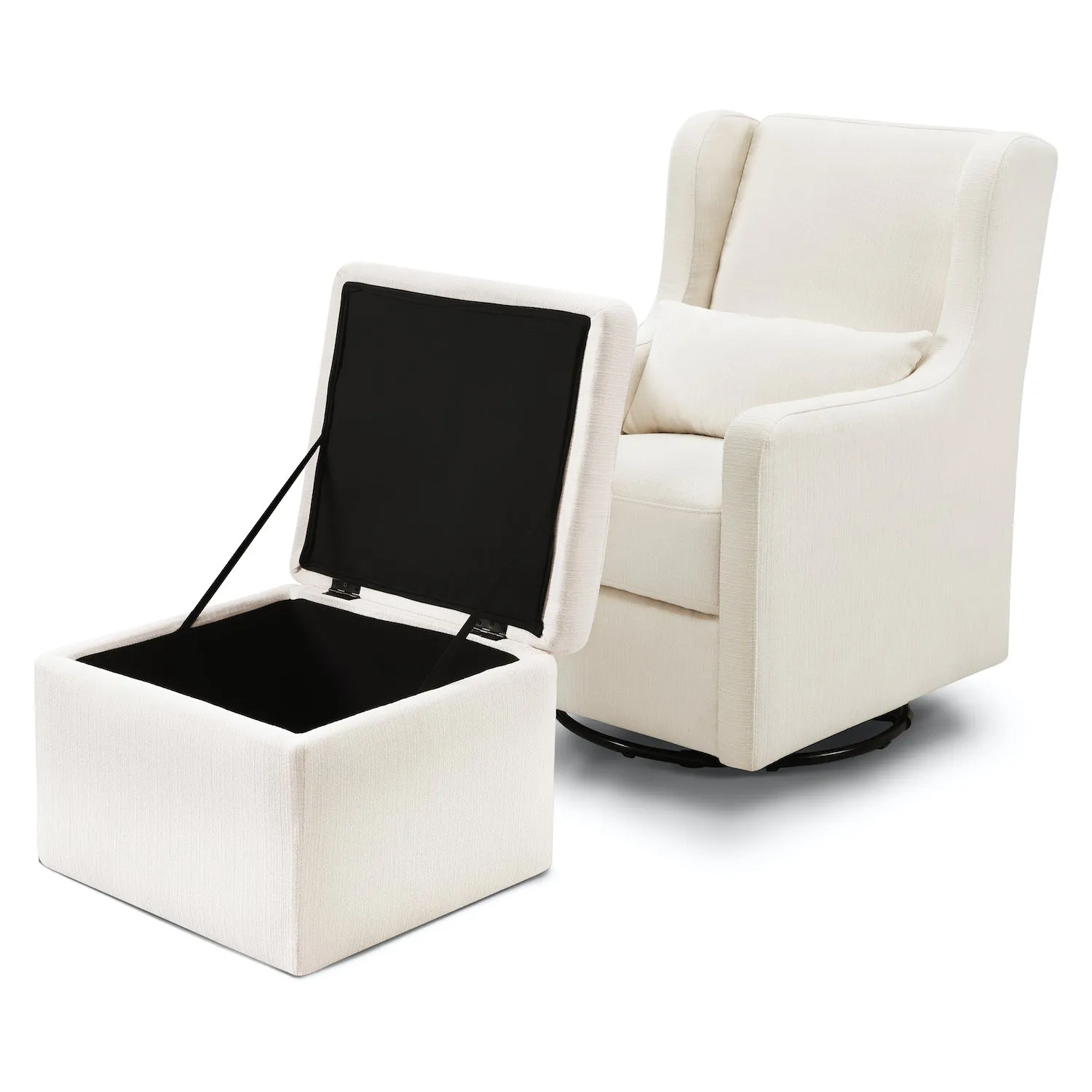 Adrian Swivel Glider with Storage Ottoman in Water Repellent   Stain Resistant Fabric