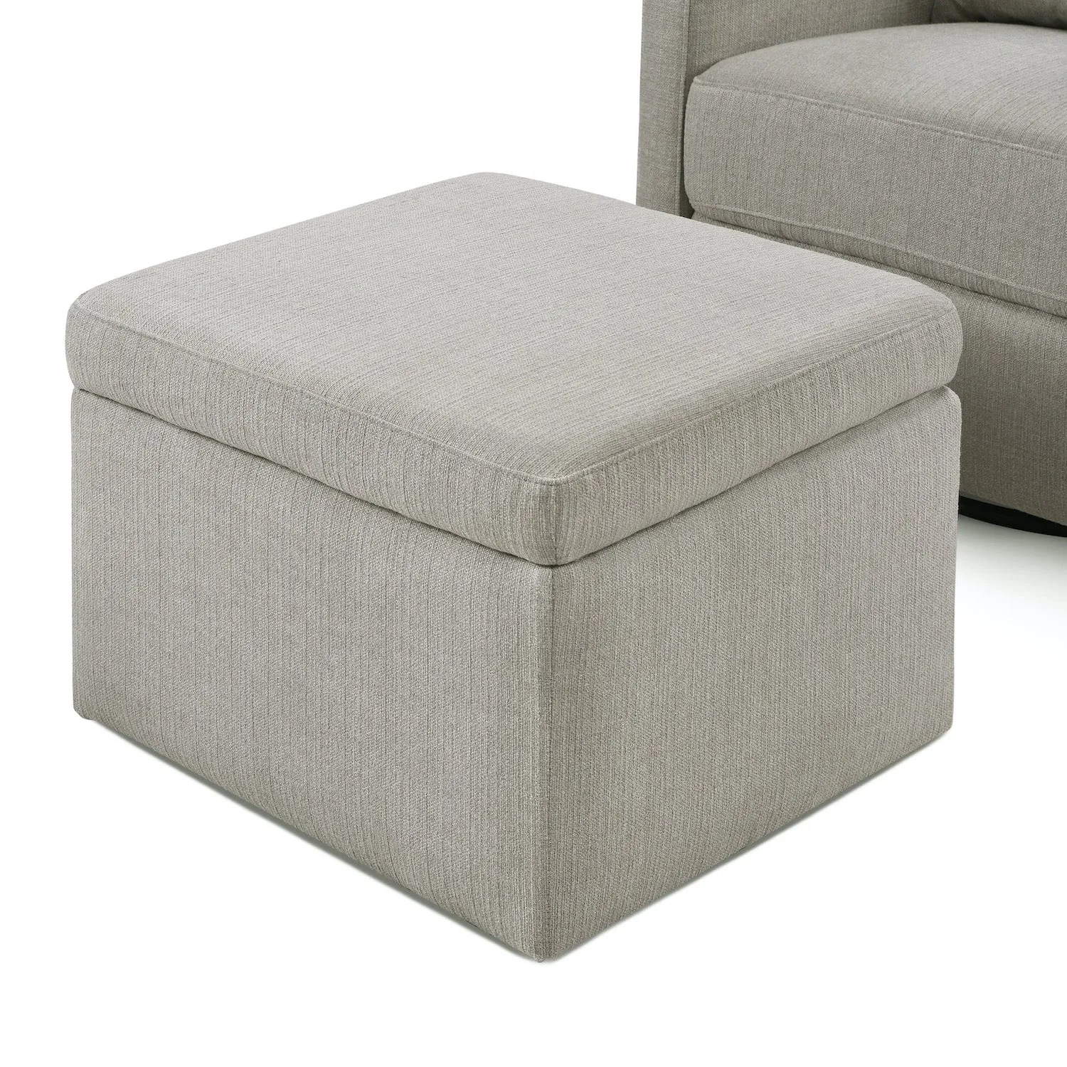 Adrian Swivel Glider with Storage Ottoman in Water Repellent   Stain Resistant Fabric