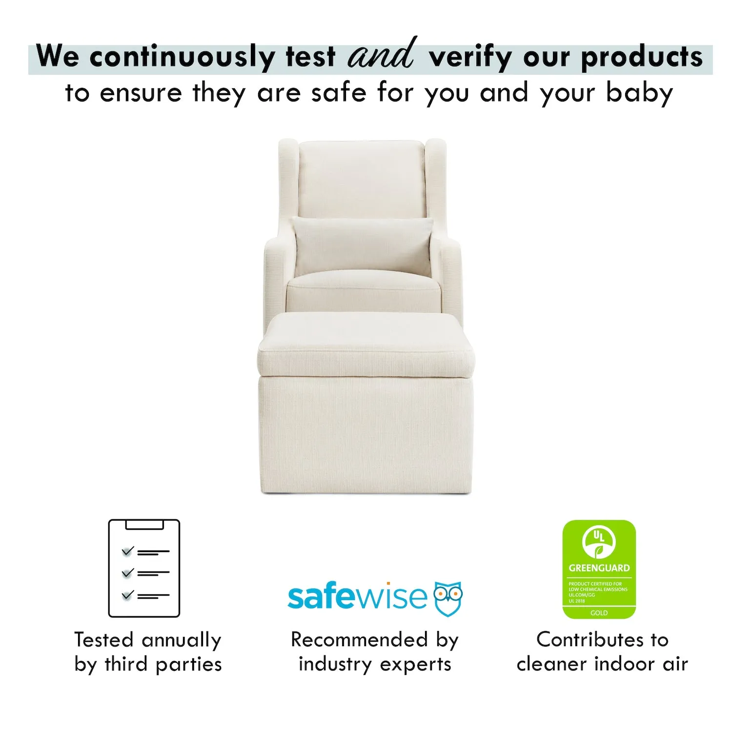 Adrian Swivel Glider with Storage Ottoman in Water Repellent   Stain Resistant Fabric