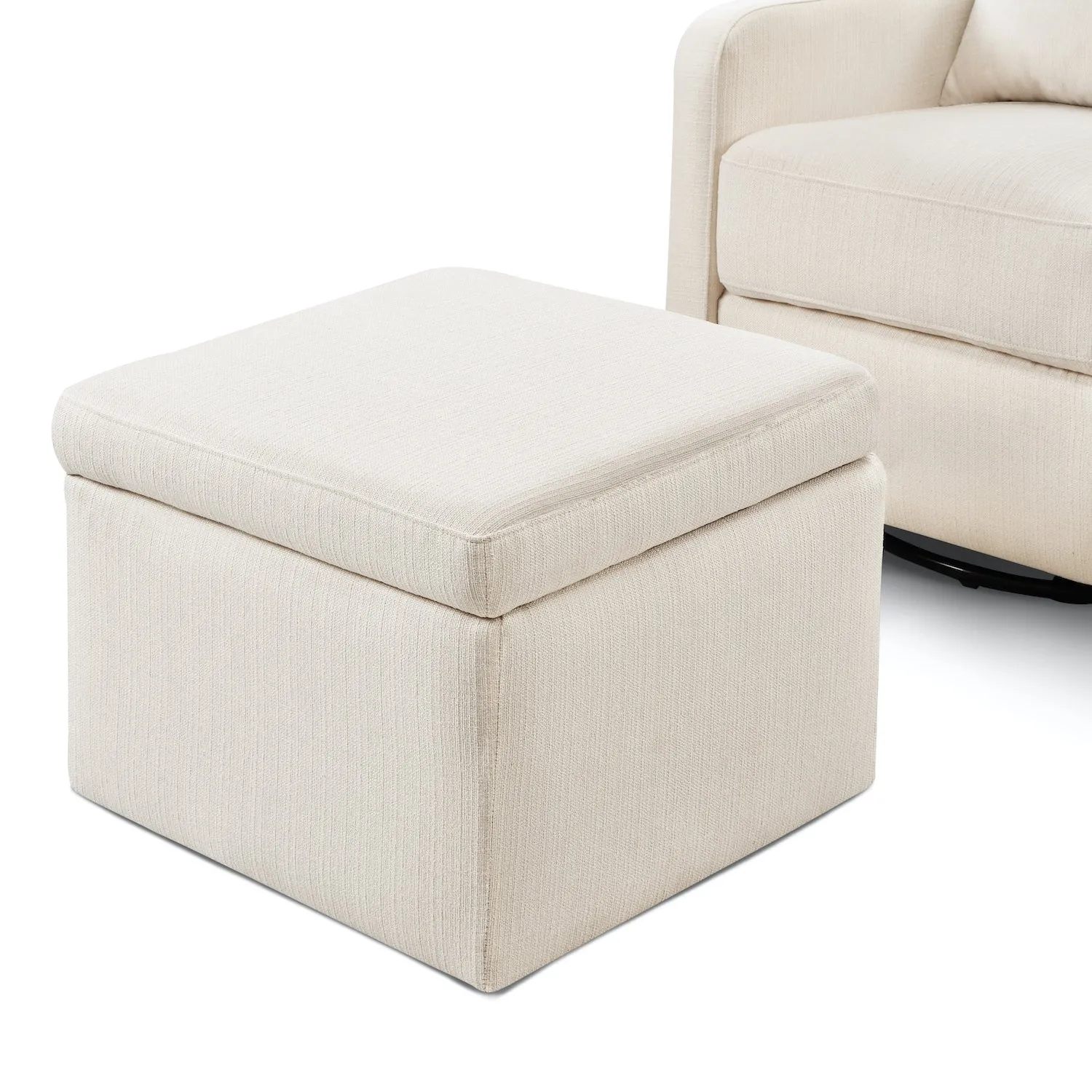 Adrian Swivel Glider with Storage Ottoman in Water Repellent   Stain Resistant Fabric