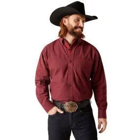 Ariat Men's Pro Series Tibetan Red Classic Fit Long Sleeve Button Down Western Shirt 10047389