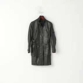 Arma Women 36 8 S Jacket Brown Soft Leather Full Zip Retro Belted Biker Coat