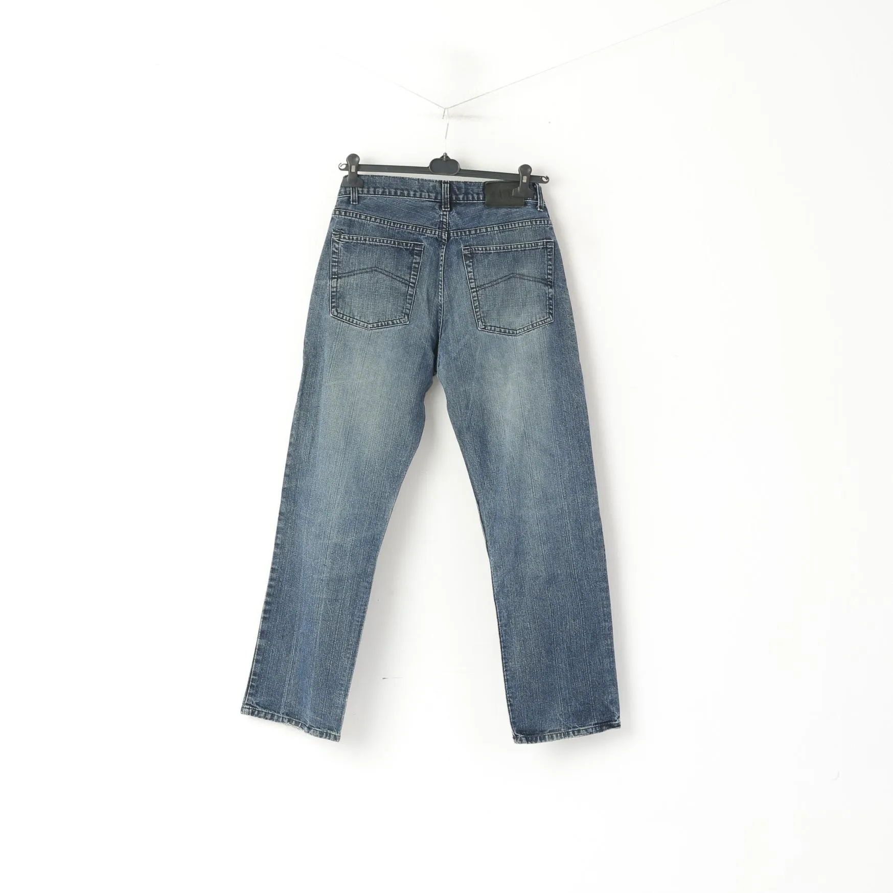 Armani Exchange Men 32 Jeans Trousers Navy Cotton AX Easy Fit Straight Pants
