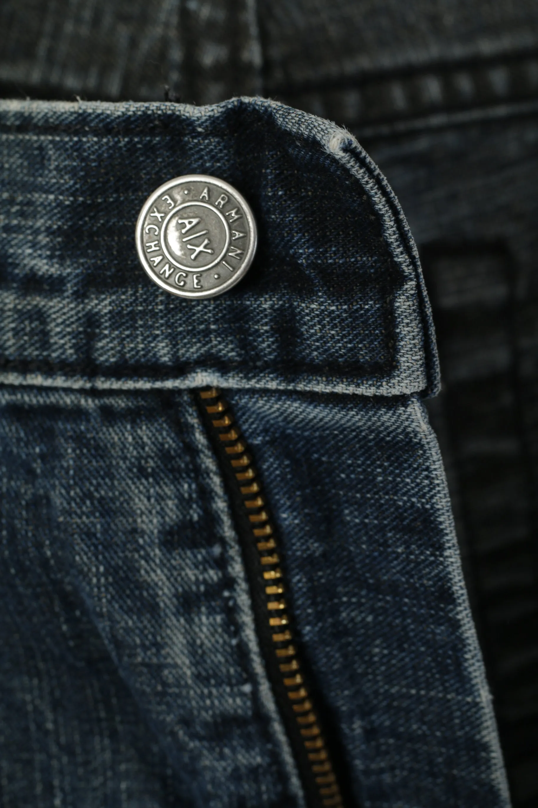 Armani Exchange Men 32 Jeans Trousers Navy Cotton AX Easy Fit Straight Pants