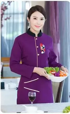 Autumn Winter Unisex Chinese Style Waiter Uniform