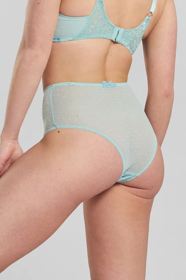 Banksia recycled-tulle high-rise briefs - Fjordland Green