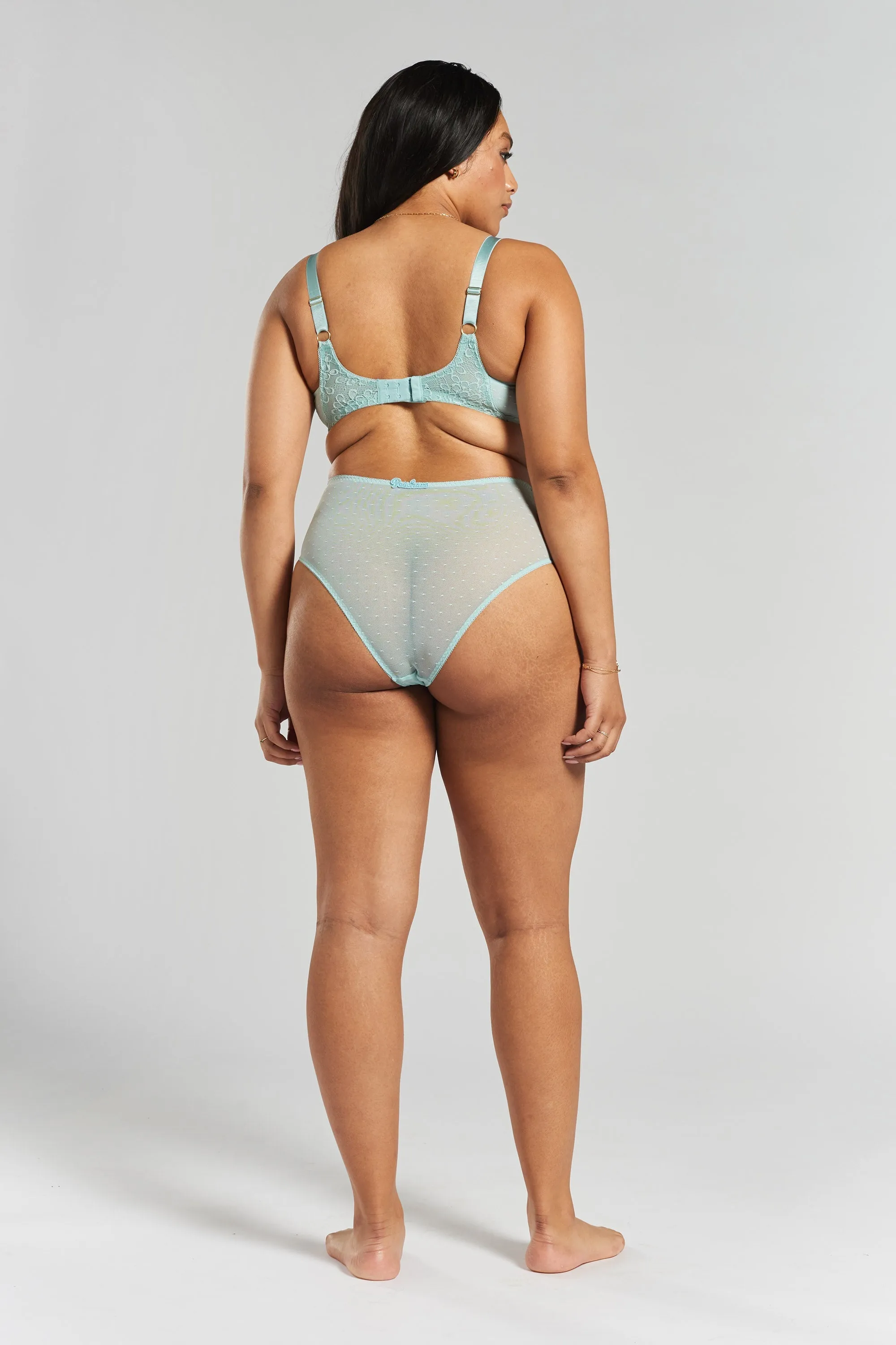 Banksia recycled-tulle high-rise briefs - Fjordland Green