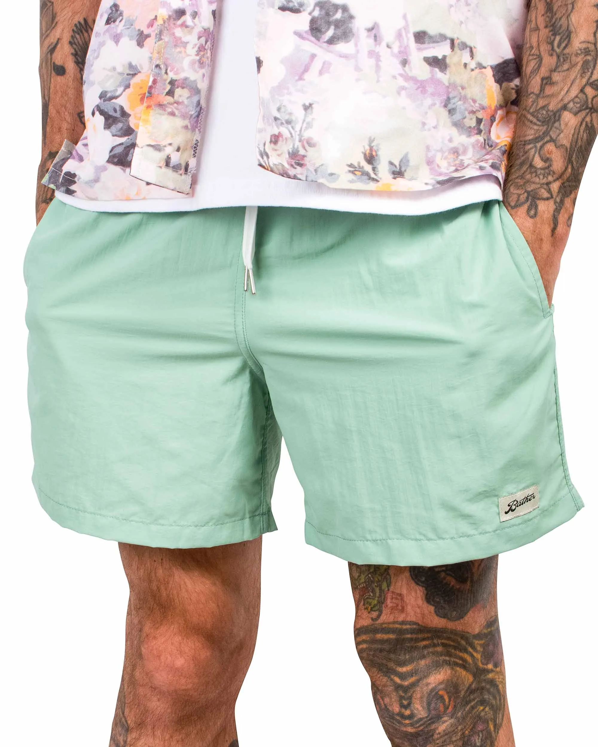 Bather Solid Seafoam Swim Trunk