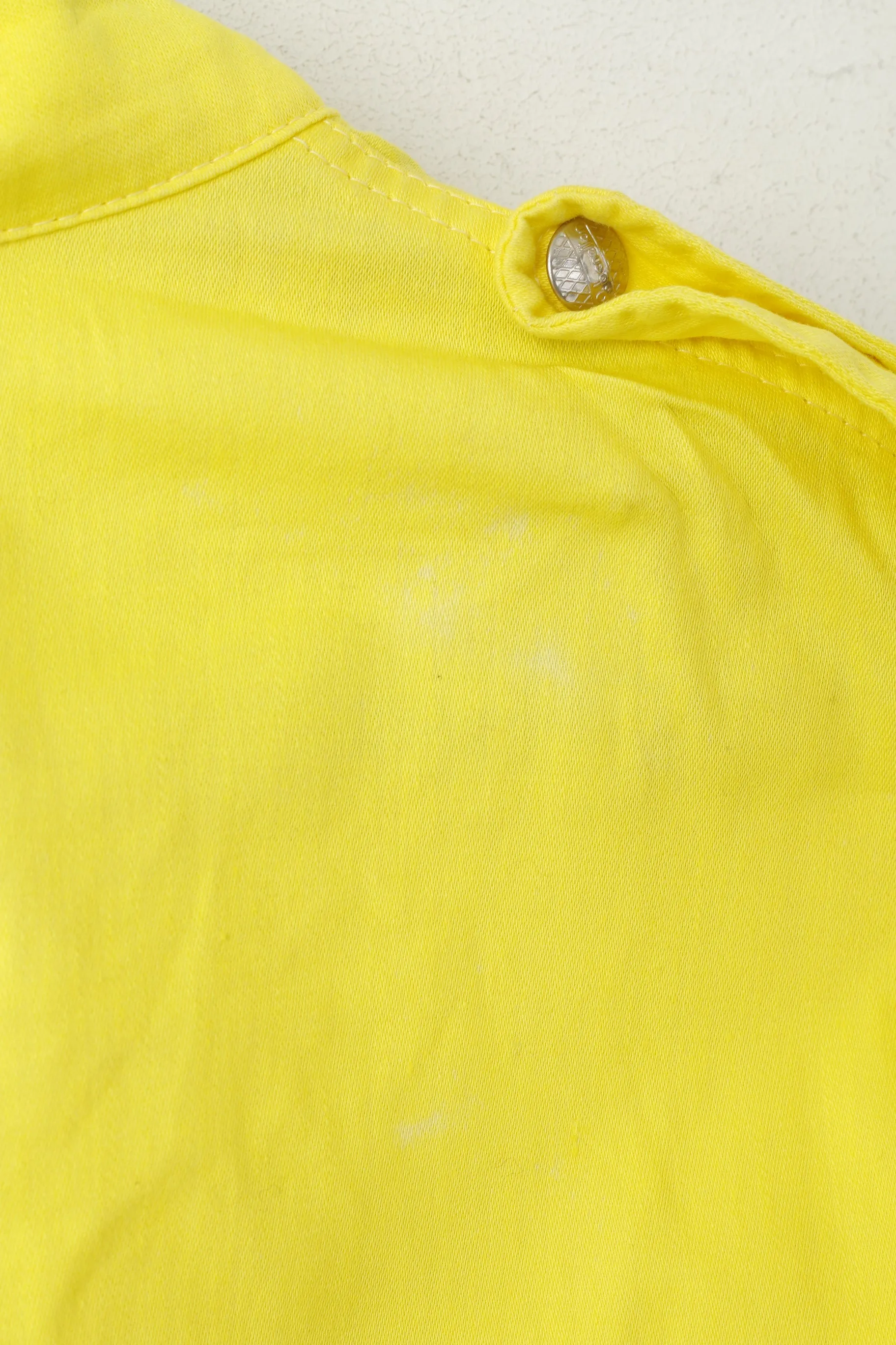 Benetton Sportswear Women 44 M Jacket Yellow Cotton Snap Italy Sport Top