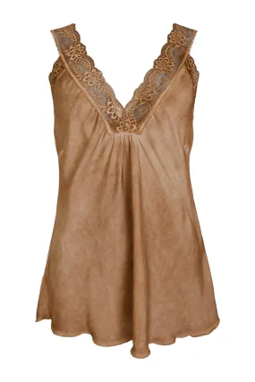 Black Colour - Bcbea Lace Top Vintage Dyed - Camel