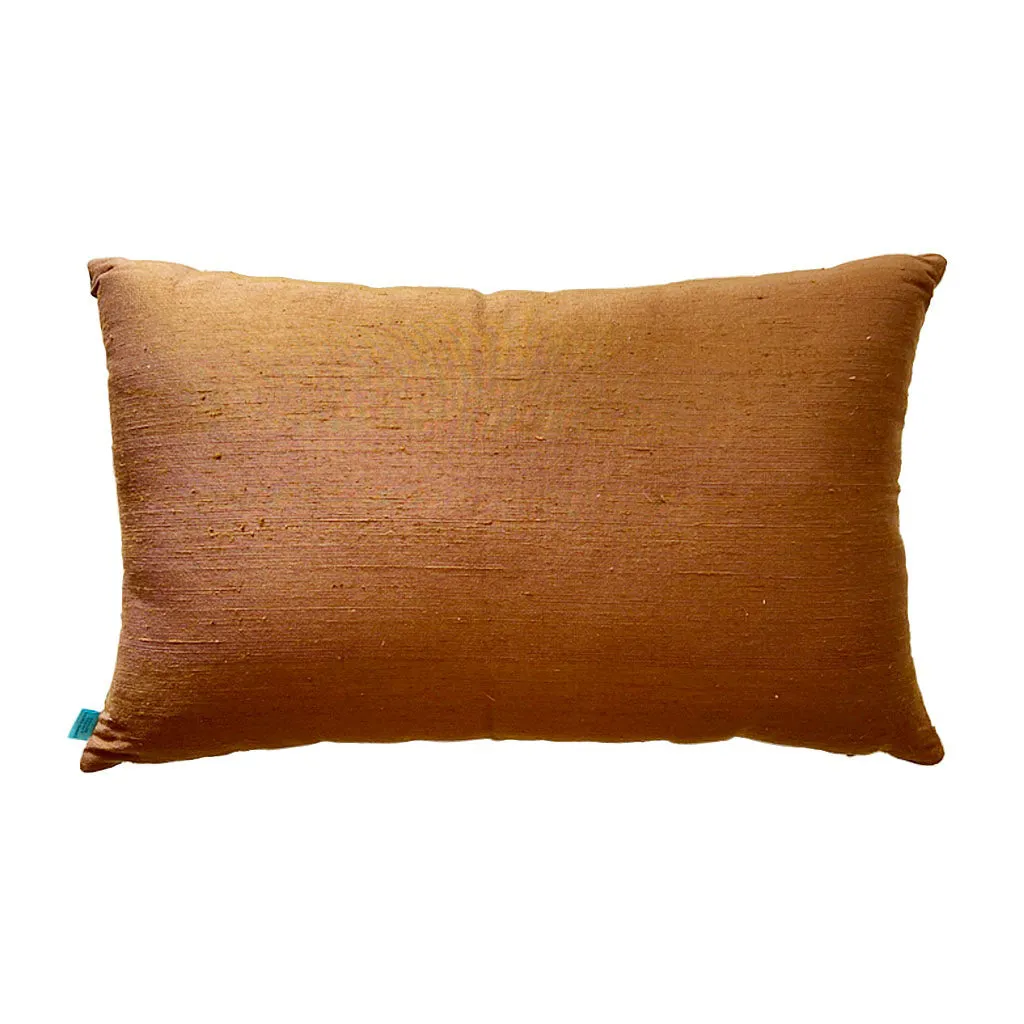 Blue and Tobacco Handwoven Thai Textile Pillow