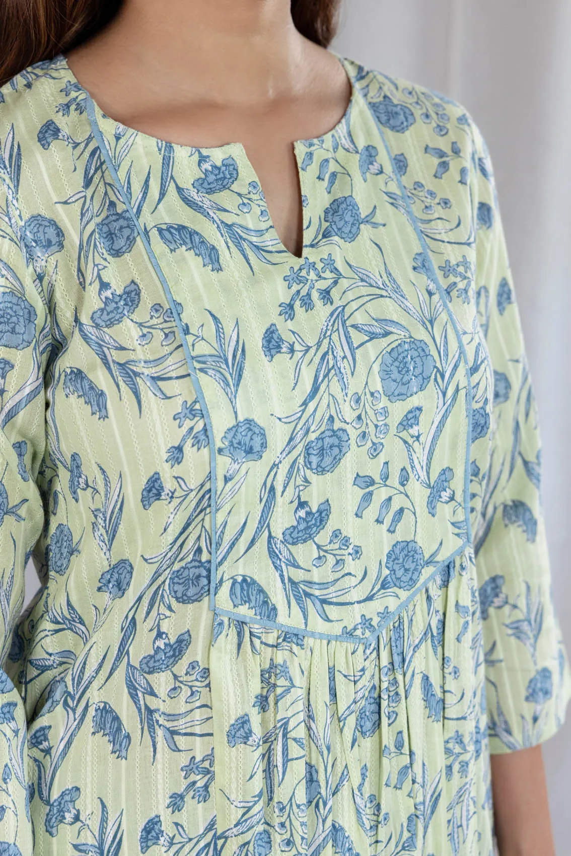 Blue Carnations  Kurta