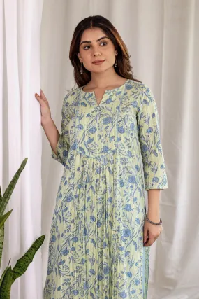 Blue Carnations  Kurta