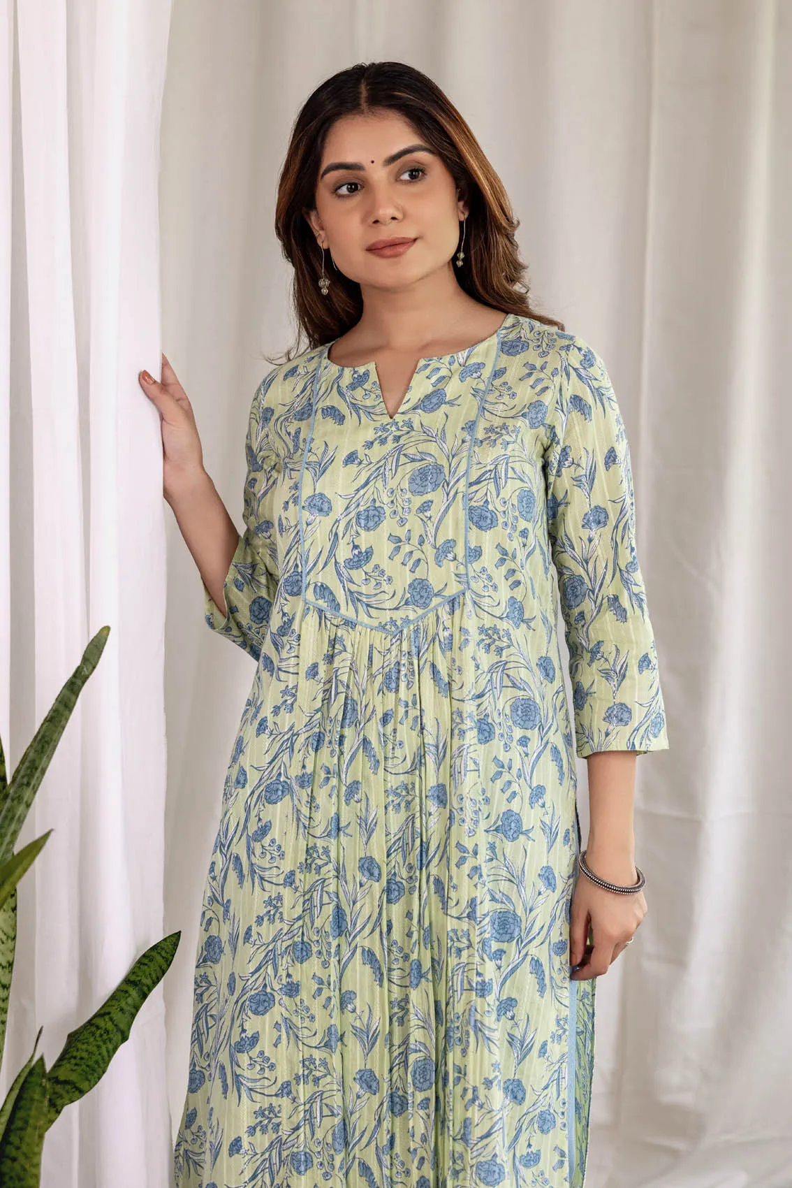 Blue Carnations  Kurta