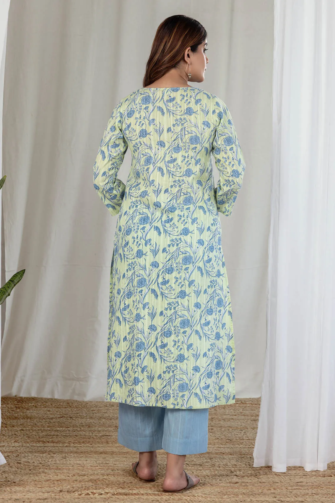 Blue Carnations  Kurta