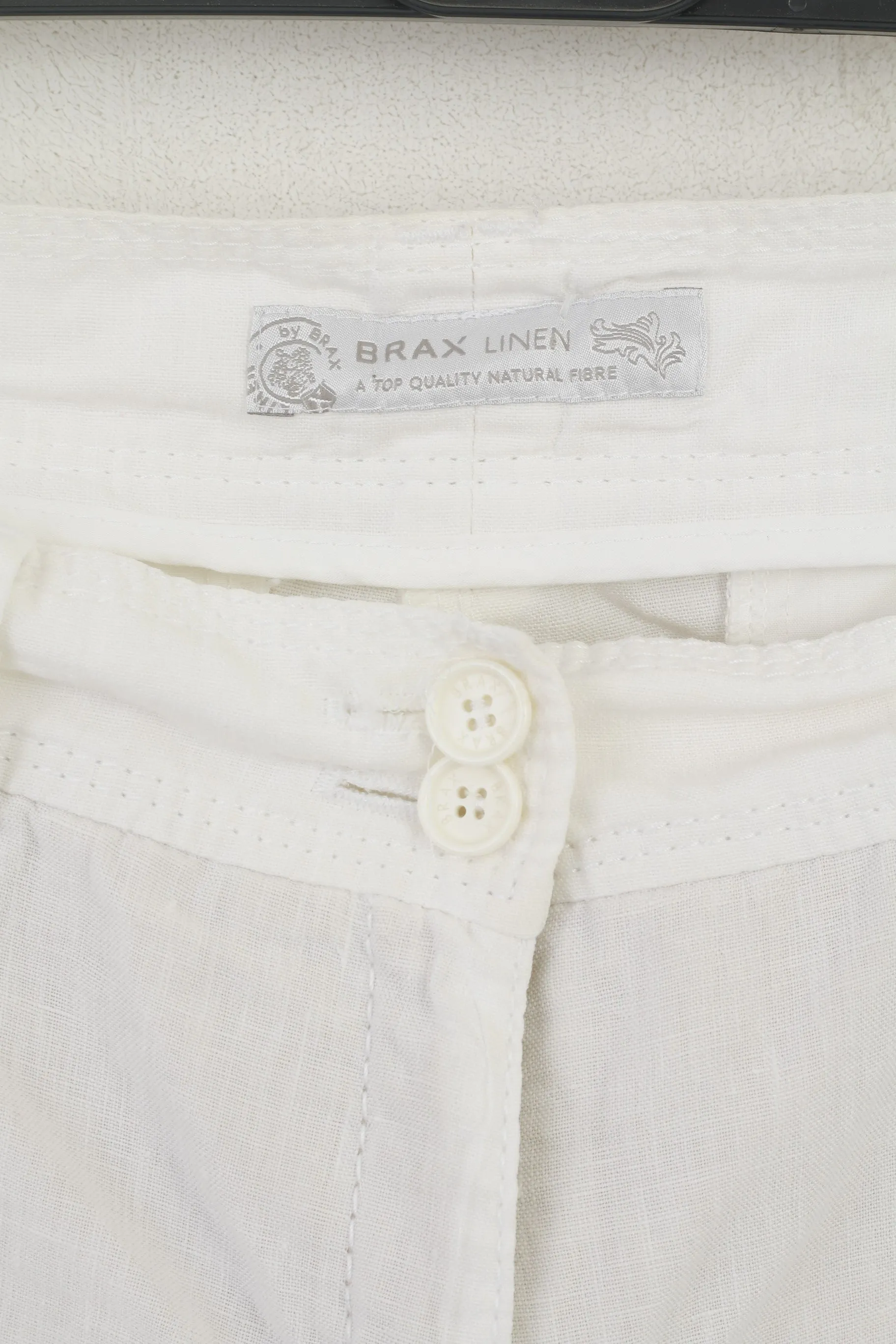 BRAX Women 16 32/32 42 Trousers White 100% Linen Marina Summer Pants