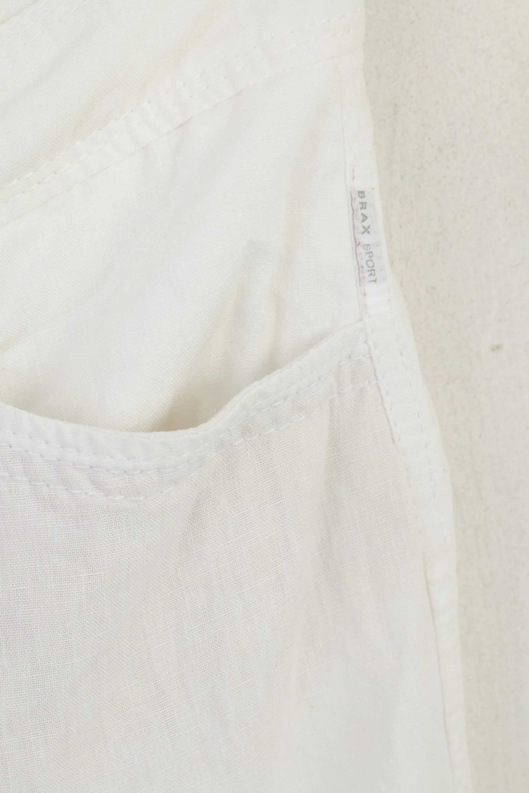 BRAX Women 16 32/32 42 Trousers White 100% Linen Marina Summer Pants