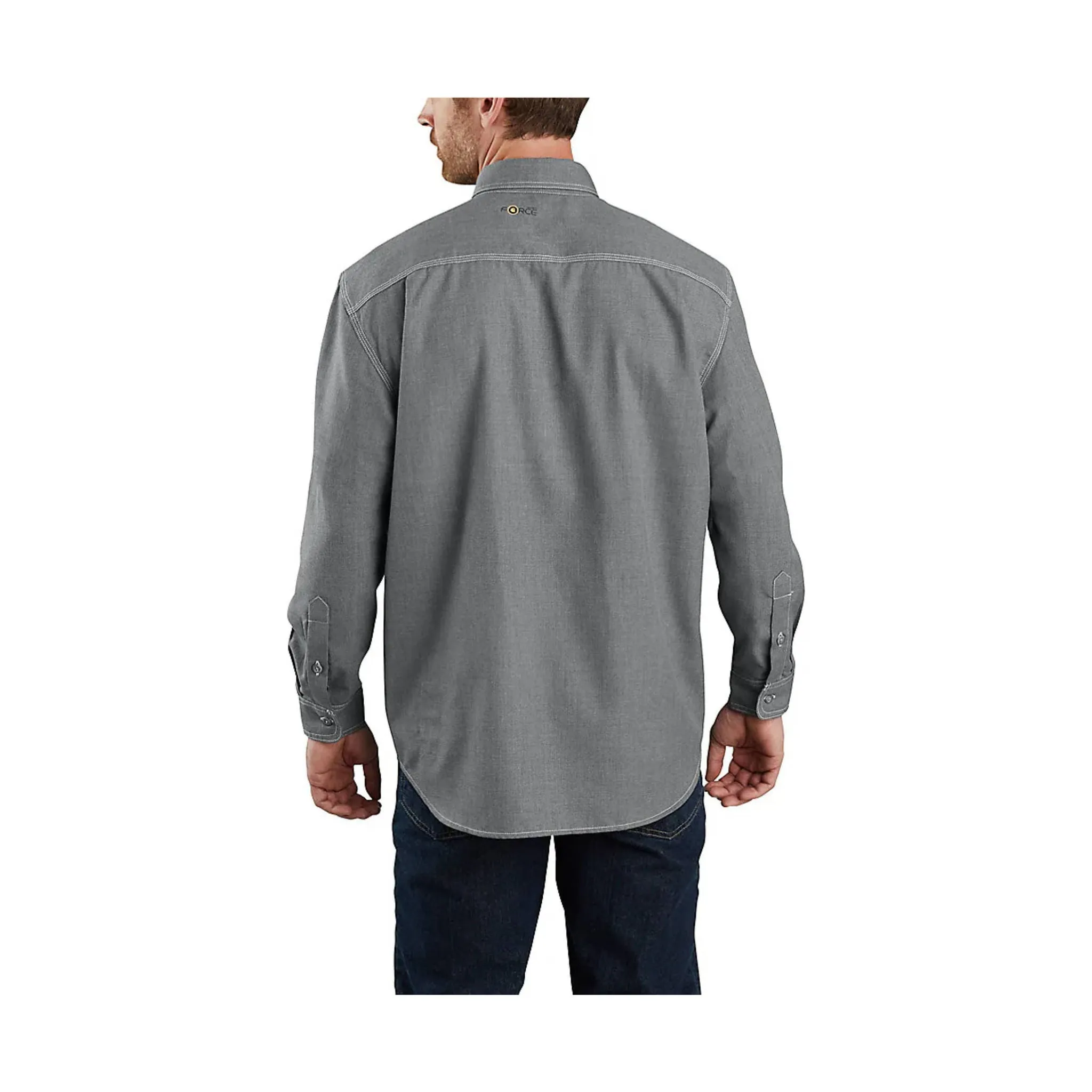 Carhartt Men's Flame Resistant Force Loose Fit Lightweight Long Sleeve Button Front Shirt - Gray