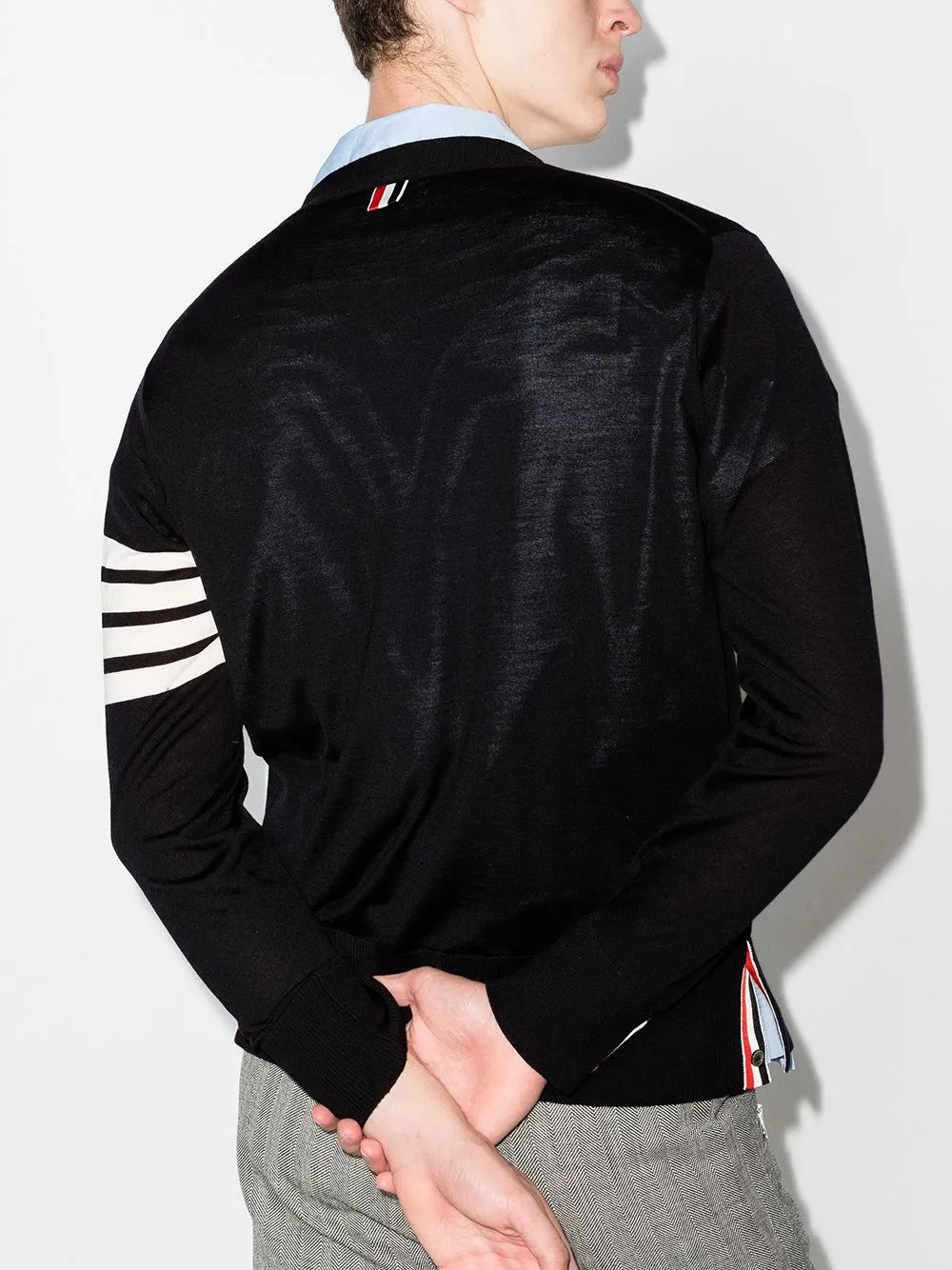 Classic V-Neck Cardigan With 4 Bar