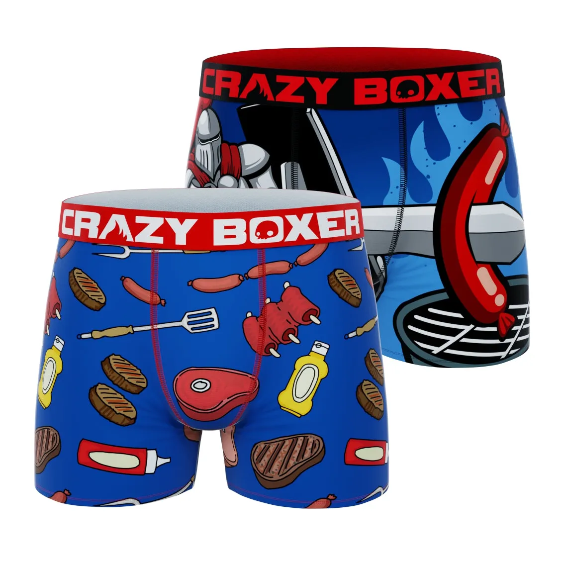CRAZYBOXER All Star BBQ Knight Men's Boxer Briefs (2 pack)